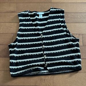H&M Black and White Striped Crop Top